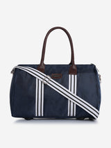 Unisex Navy Blue PU Duffel Bag