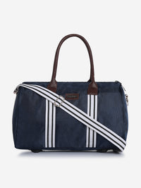 Unisex Navy Blue PU Duffel Bag