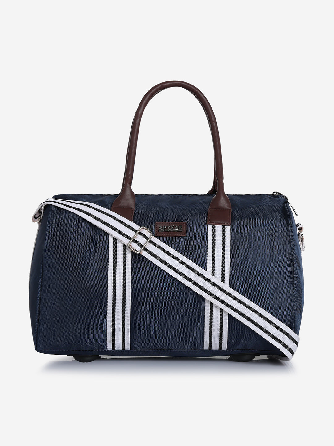 Unisex Navy Blue PU Duffel Bag