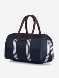 Unisex Navy Blue PU Duffel Bag