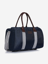 Unisex Navy Blue PU Duffel Bag