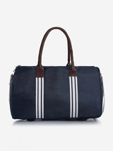 Unisex Navy Blue PU Duffel Bag