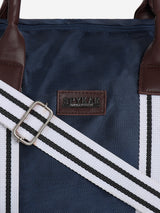 Unisex Navy Blue PU Duffel Bag