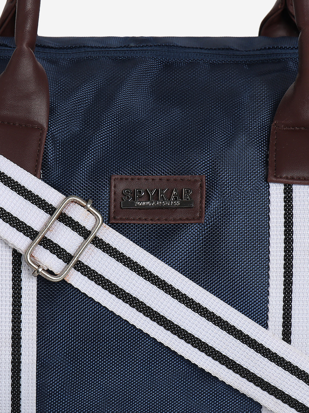 Unisex Navy Blue PU Duffel Bag
