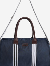 Unisex Navy Blue PU Duffel Bag
