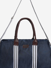 Unisex Navy Blue PU Duffel Bag