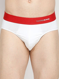 Underjeans By Spykar Men Premium Cotton Blend White Brief