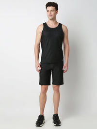 Underjeans Black Round Neck Solid Vest