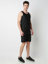 Underjeans Black Round Neck Solid Vest