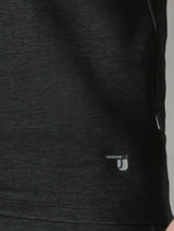 Underjeans Black Round Neck Solid Vest