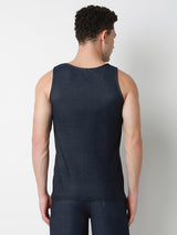 Underjeans DarK Blue Round Neck Solid Vest