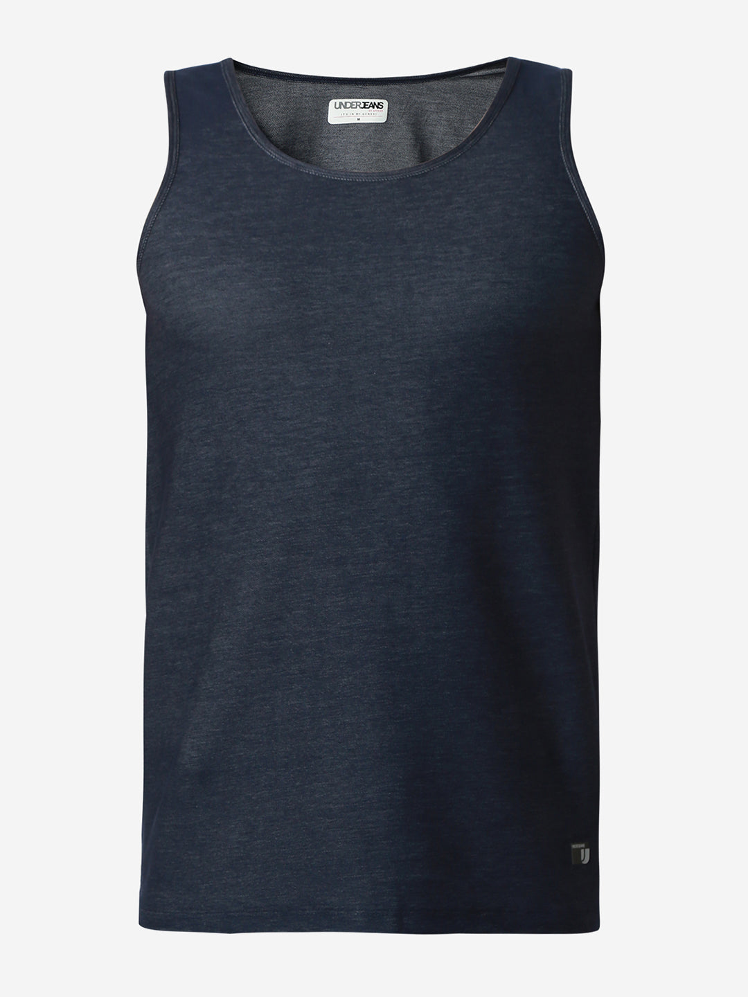 Underjeans DarK Blue Round Neck Solid Vest