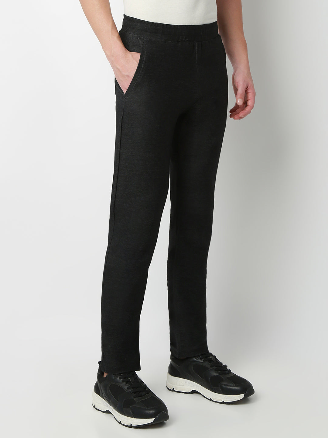 Underjeans Lounge Pant Slim Fit Black Mid-Rise