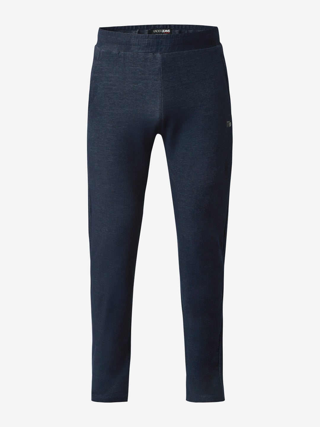 UnderJeans by Spykar Men Mid-Rise Solid Blue Slim Fit Lounge Pants