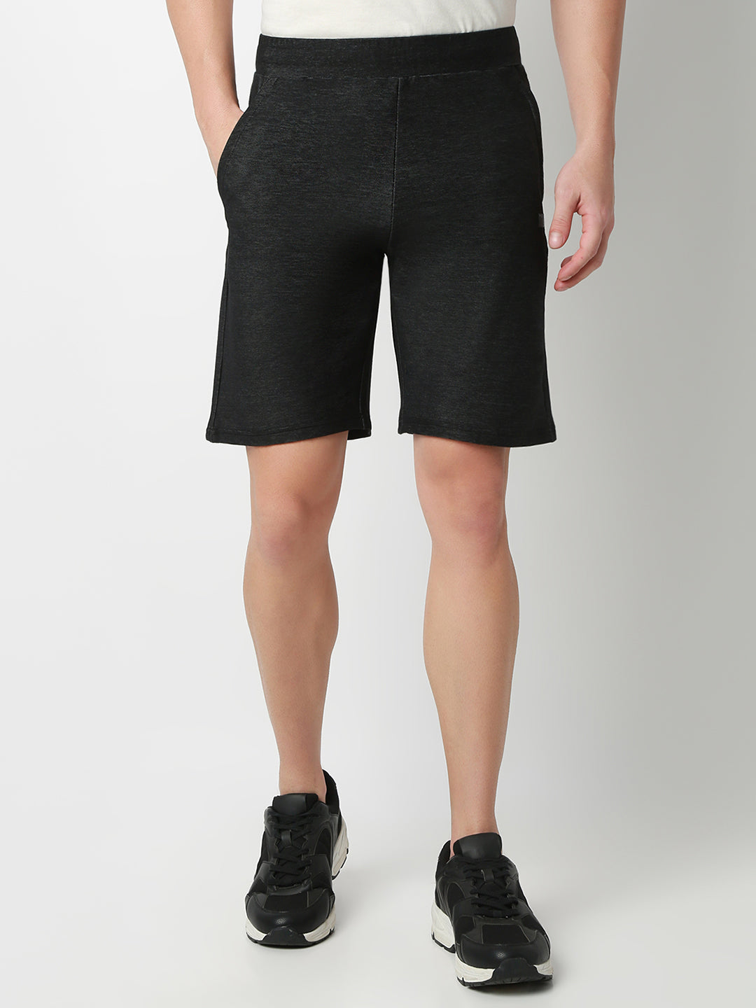 Underjeans Shorts Slim Fit Black Mid-Rise