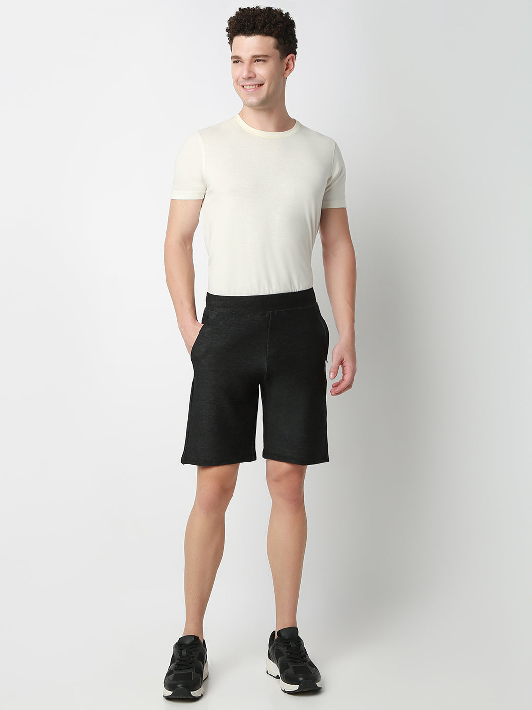 Underjeans Shorts Slim Fit Black Mid-Rise