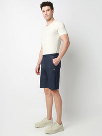 Underjeans Shorts Slim Fit Blue Mid-Rise
