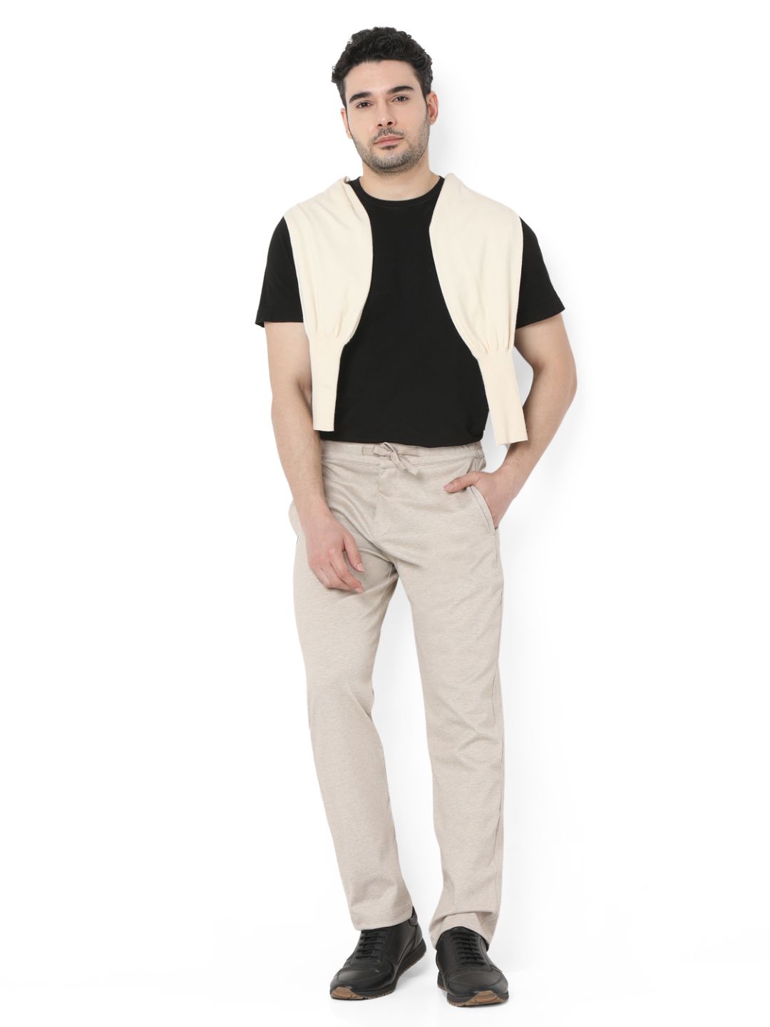 Underjeans By Spykar Men Premium Beige Cargo Pant