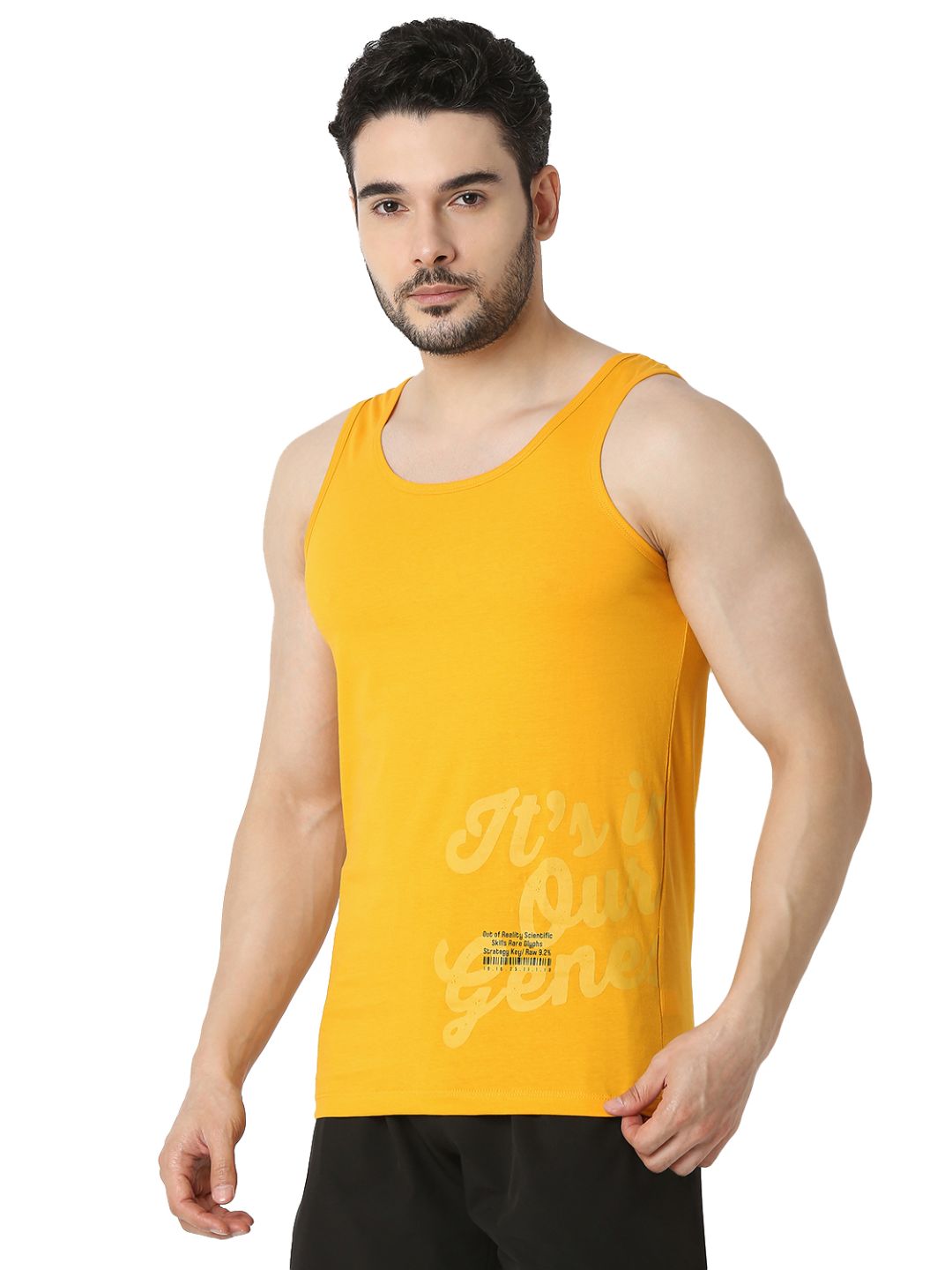 Underjeans By Spykar Men Premium Chrome Yellow Vest