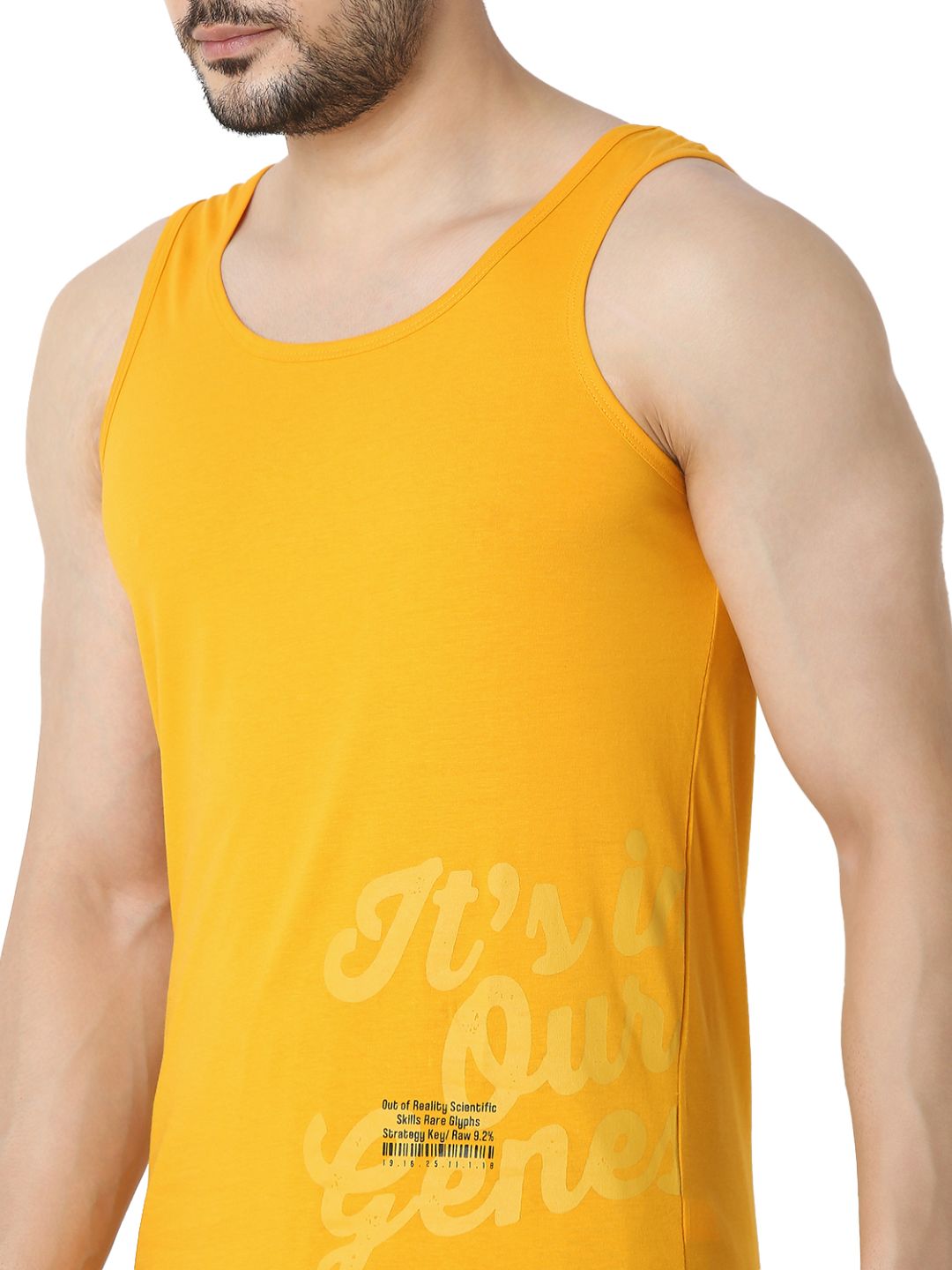 Underjeans By Spykar Men Premium Chrome Yellow Vest