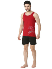 Underjeans Deep Red Regular Fit Vest