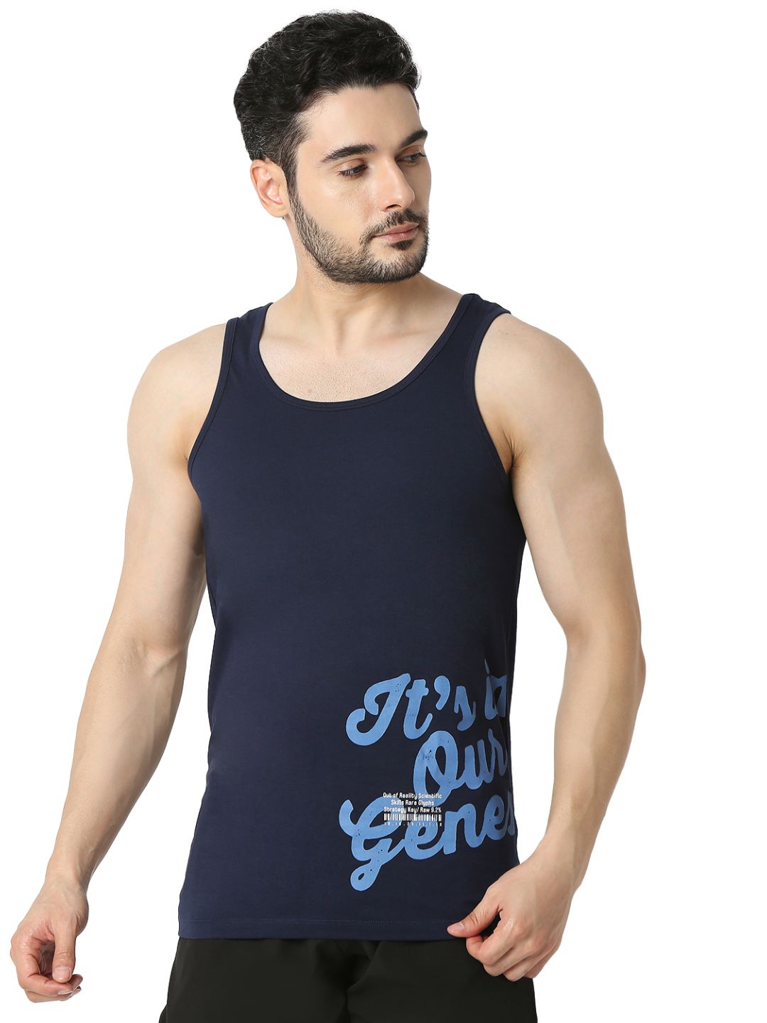 Underjeans Men Navy Vest