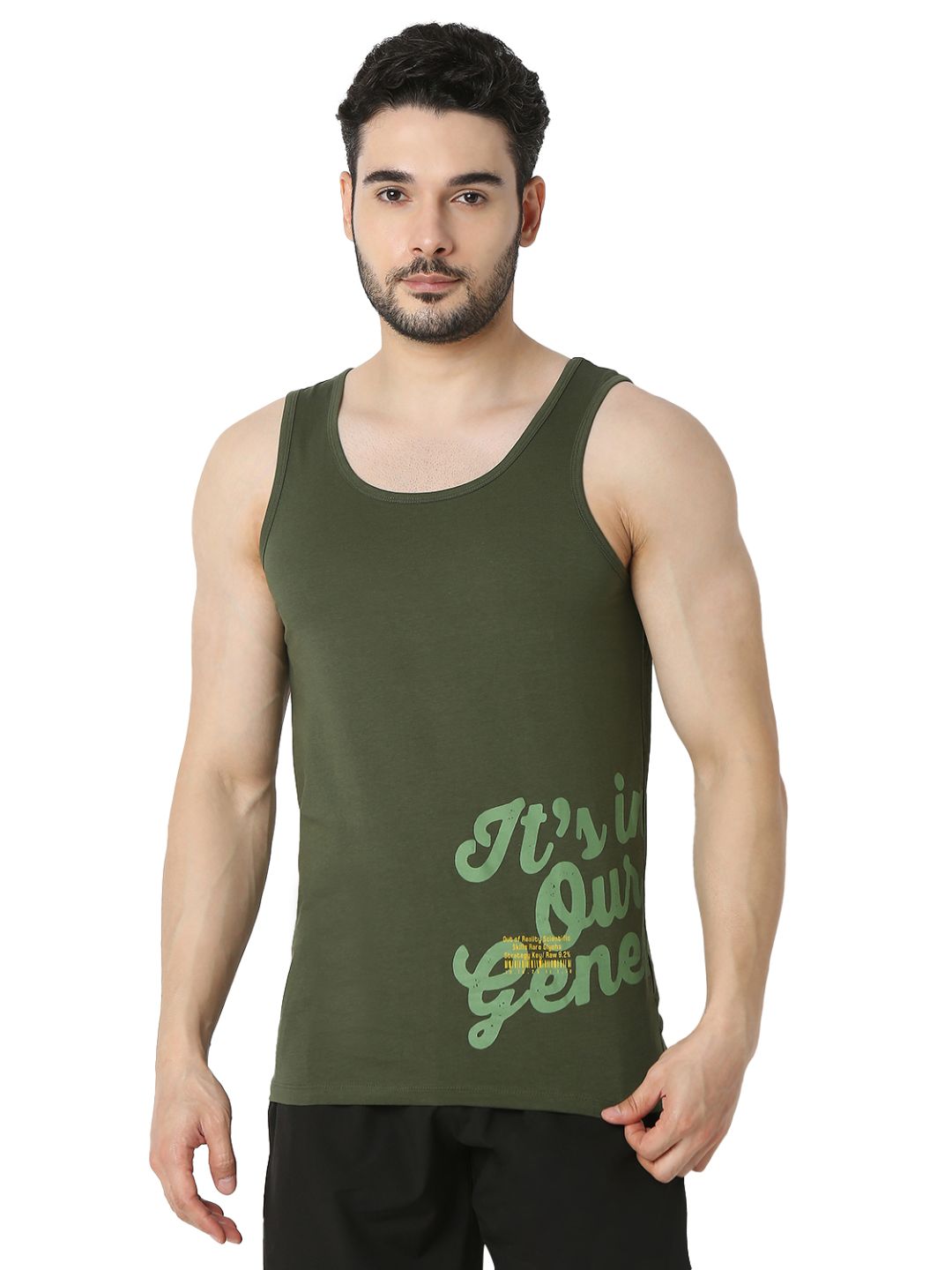 Underjeans Men Olive Vest