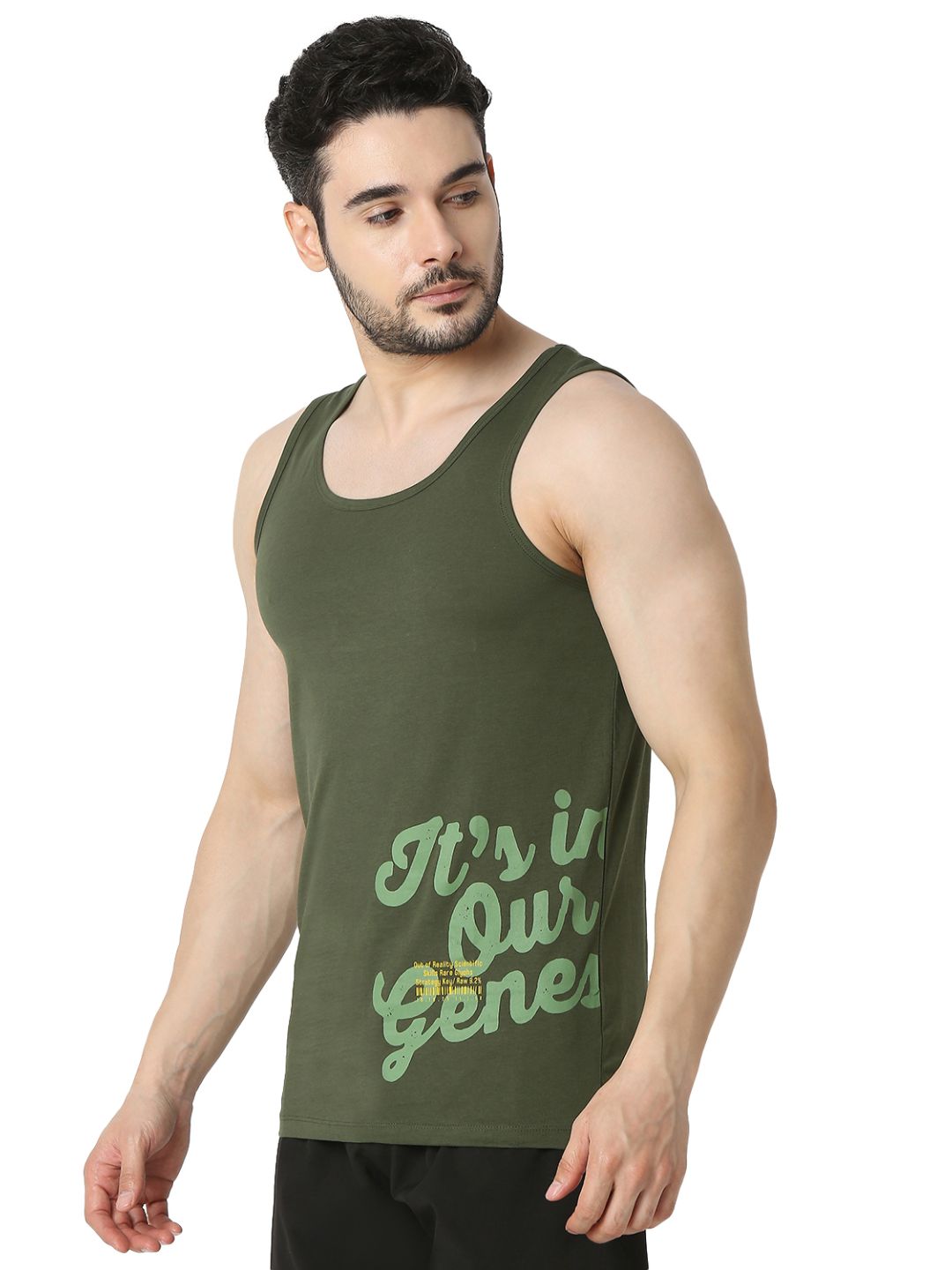 Underjeans Men Olive Vest