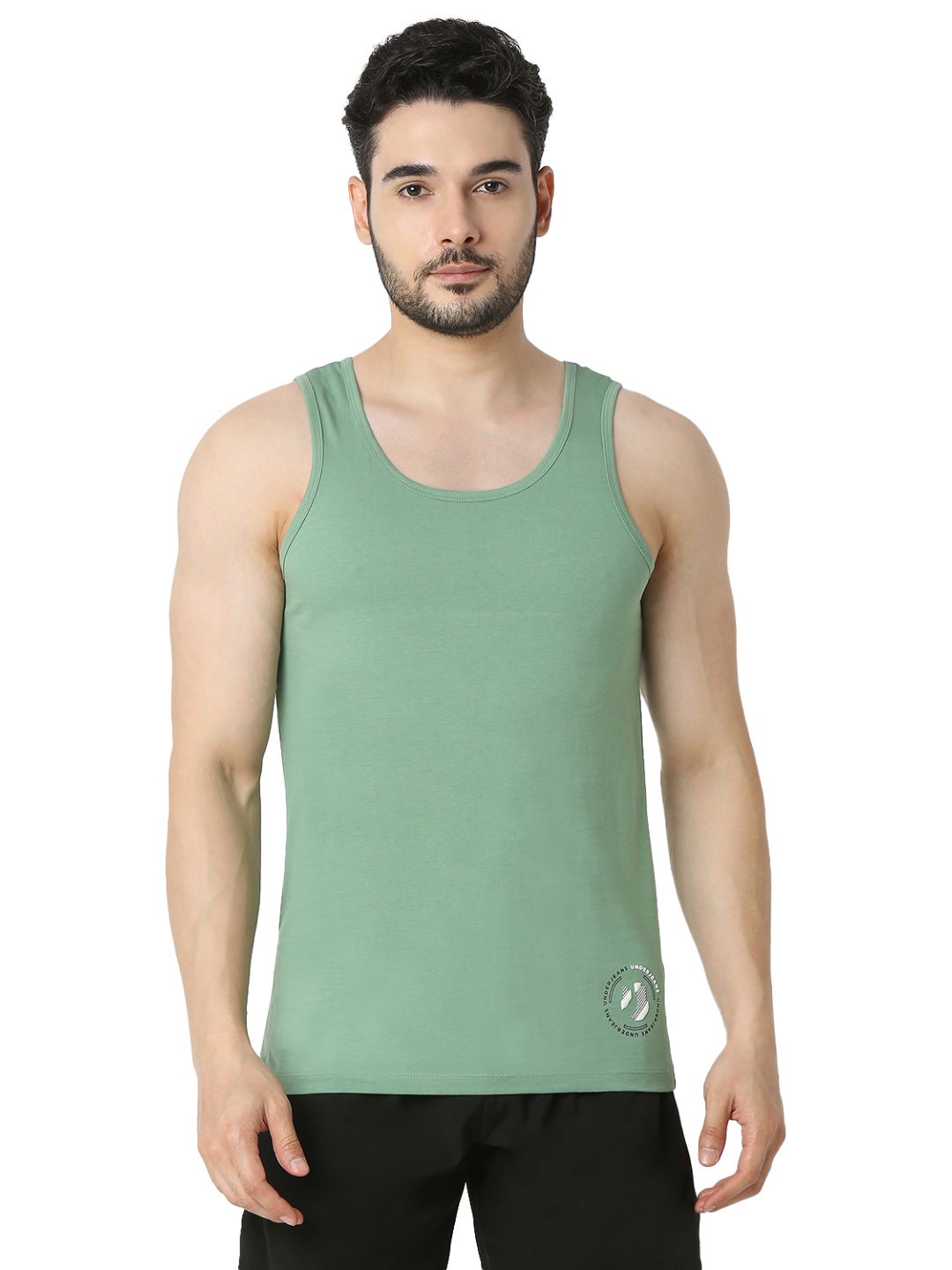 Underjeans Men Green Vest