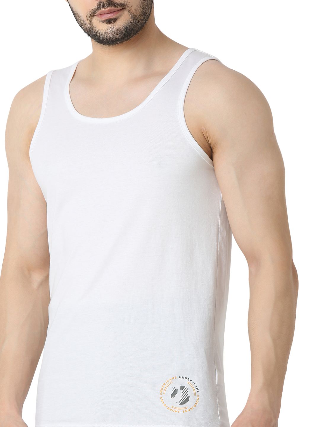 Underjeans By Spykar Men Premium White Vest