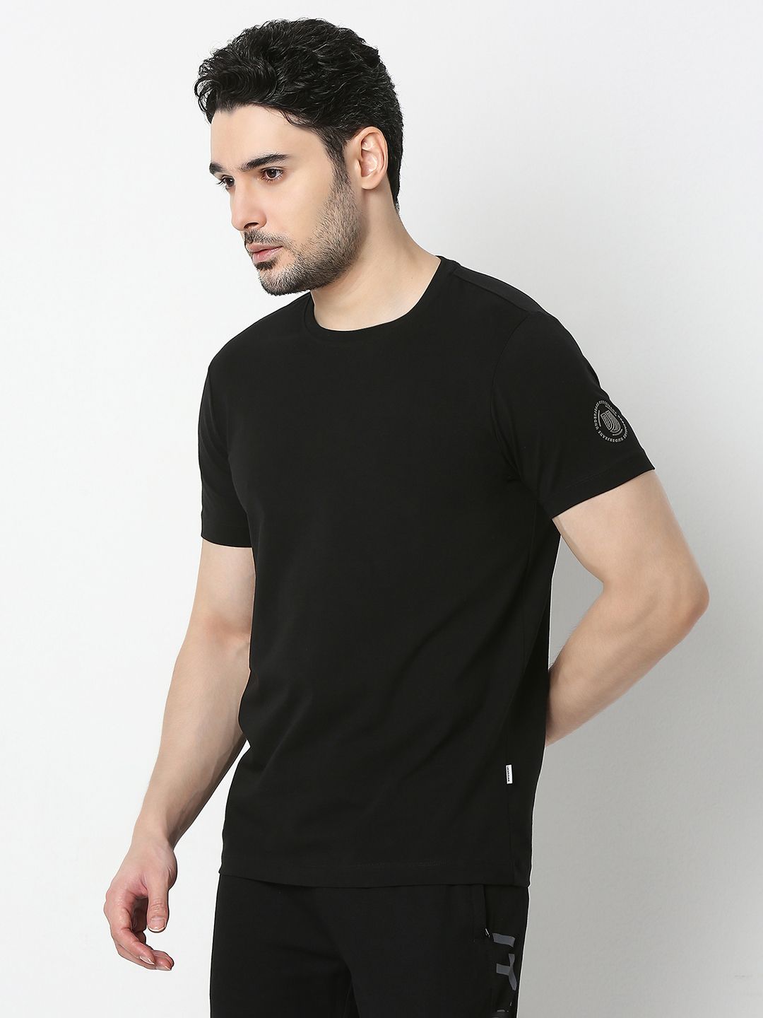 Underjeans T-Shirt Solid Black Regular Fit