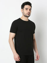 Underjeans T-Shirt Solid Black Regular Fit