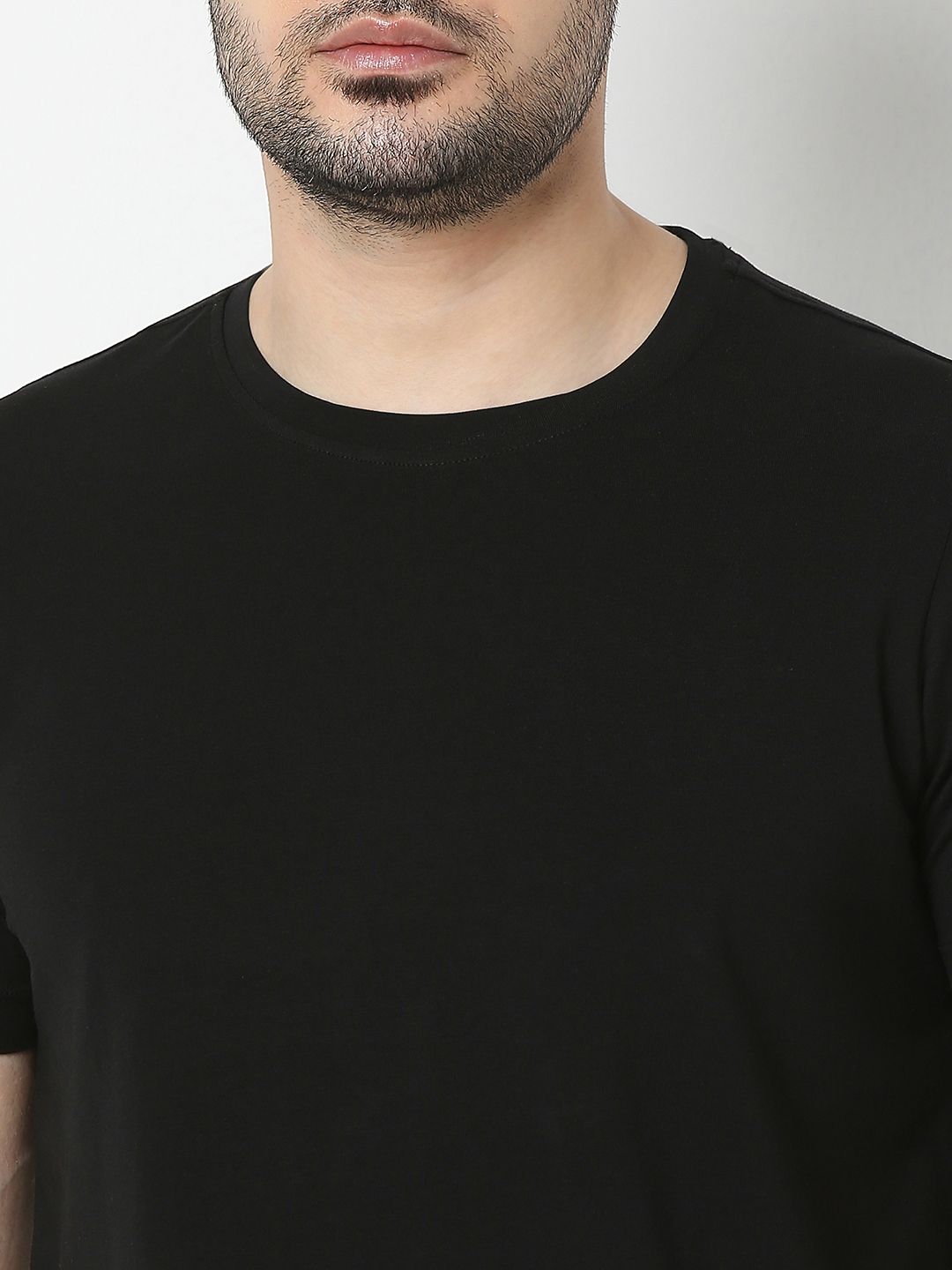 Underjeans T-Shirt Solid Black Regular Fit