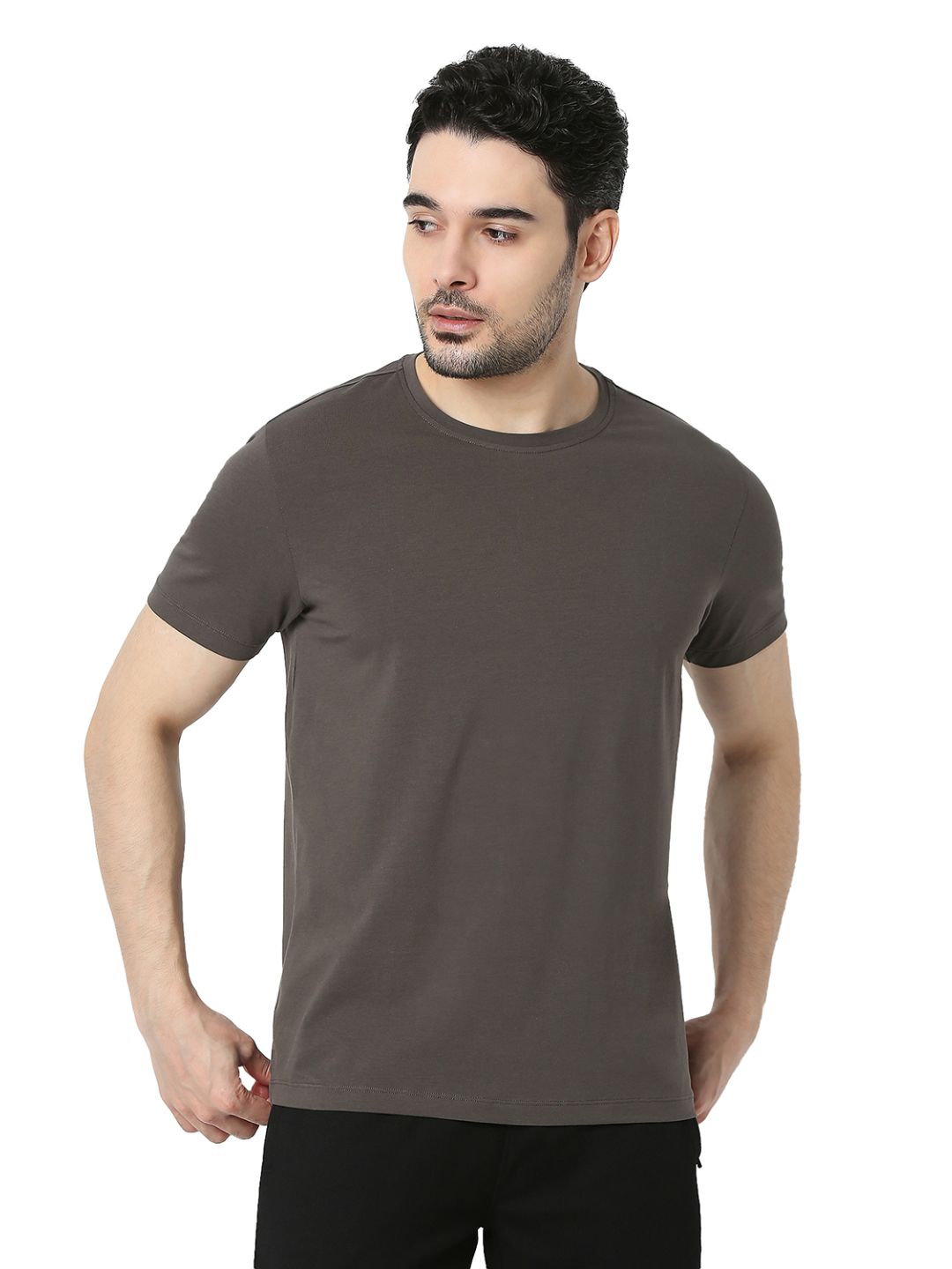 Underjeans T-Shirt Solid Grey Regular Fit