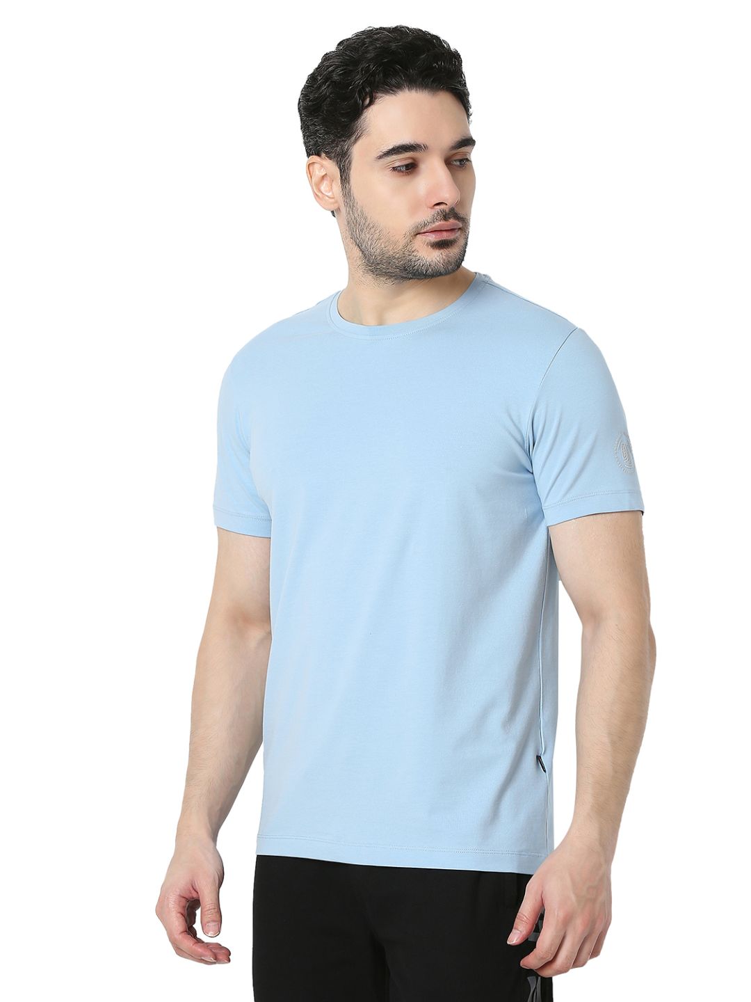 Underjeans T-Shirt Solid Blue Regular Fit