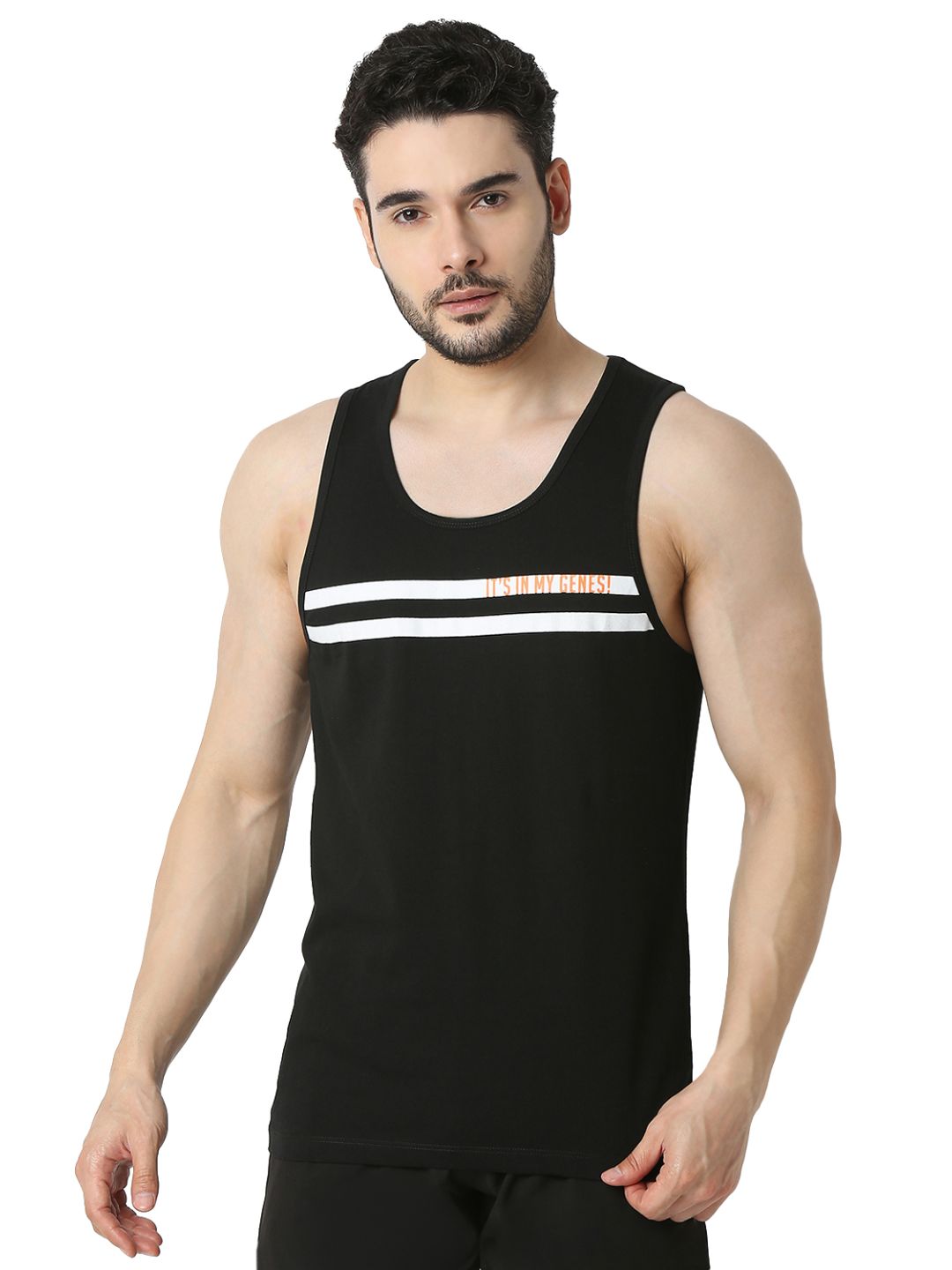 Underjeans Men Black Vest