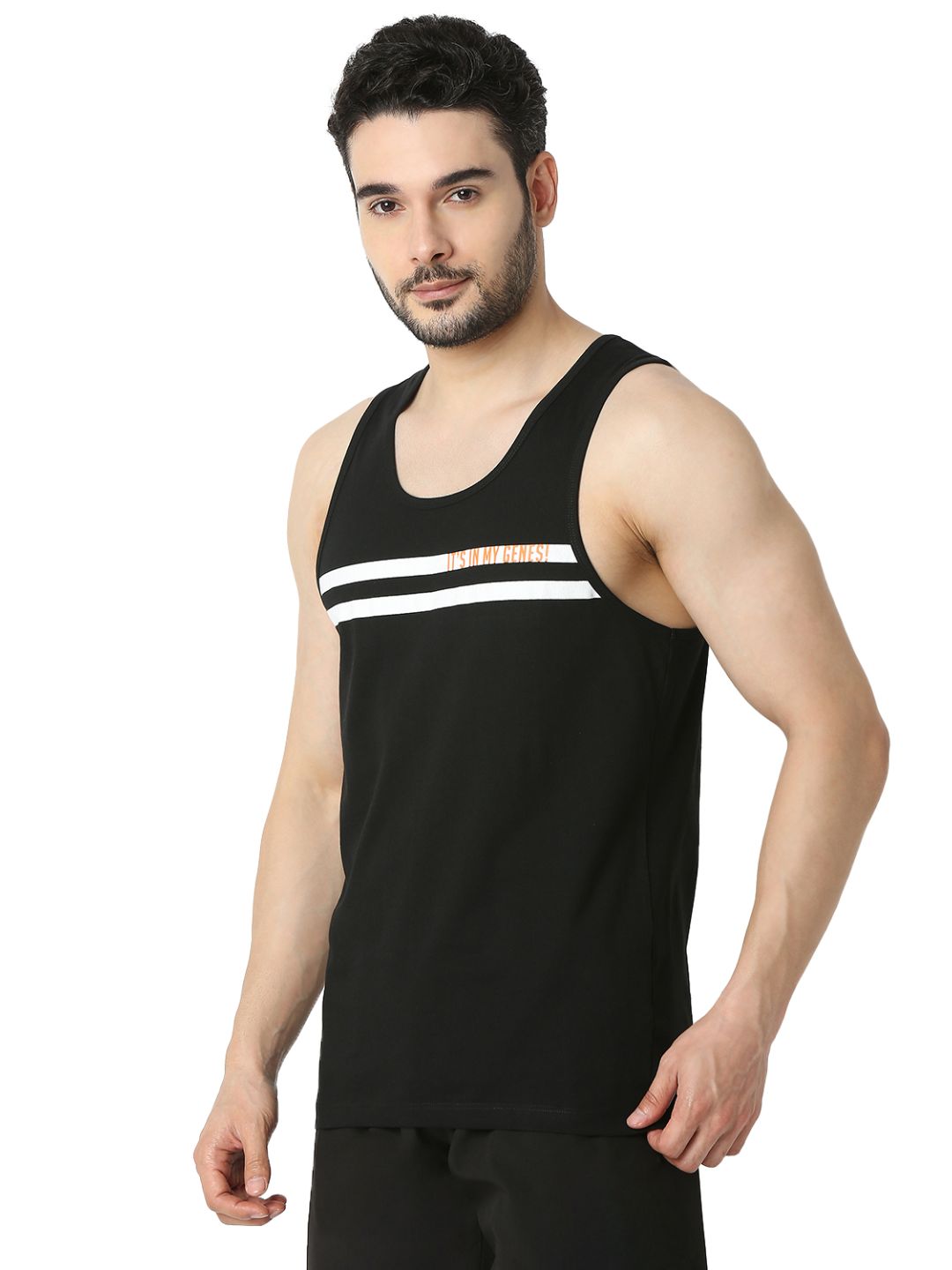Underjeans Men Black Vest