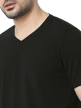 Underjeans T-Shirt Solid Black Regular Fit