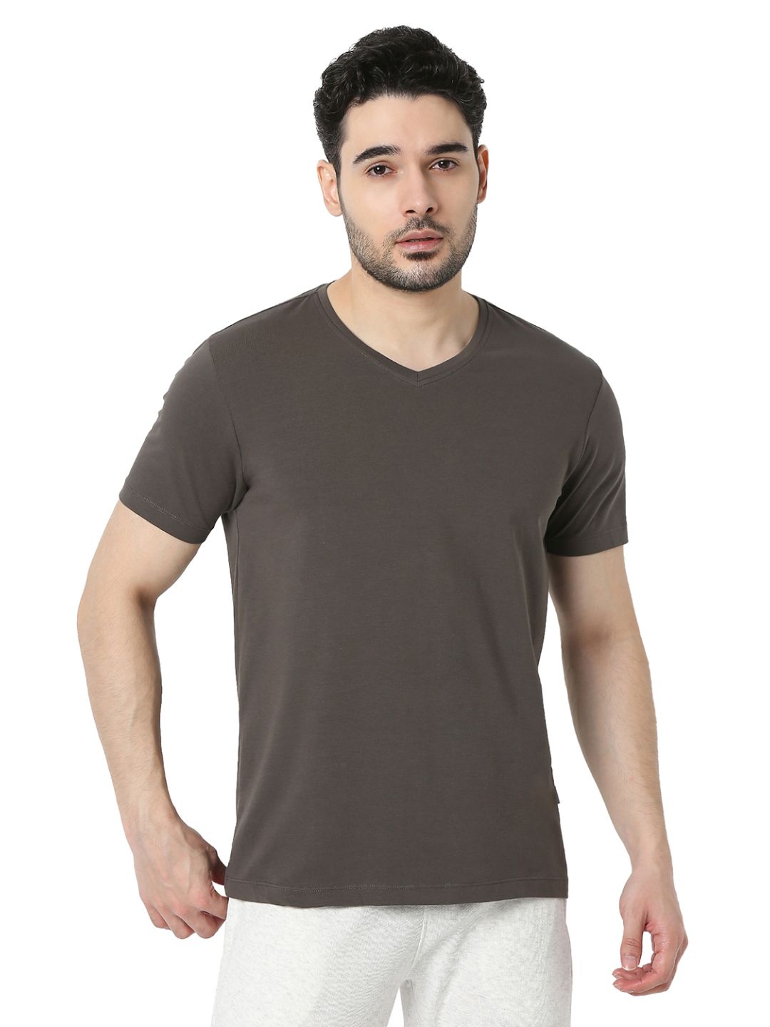 Underjeans T-Shirt Solid Grey Regular Fit