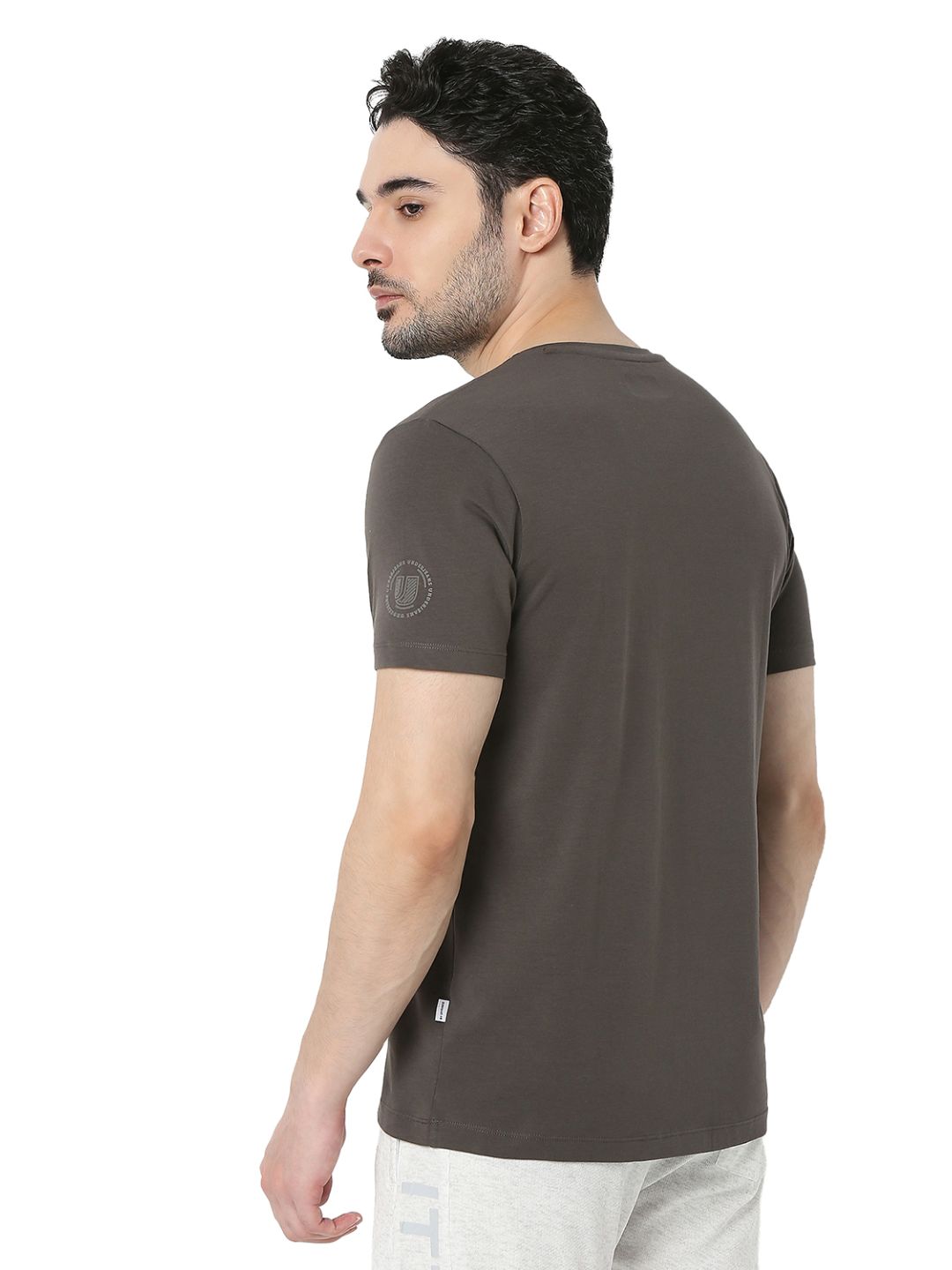Underjeans T-Shirt Solid Grey Regular Fit