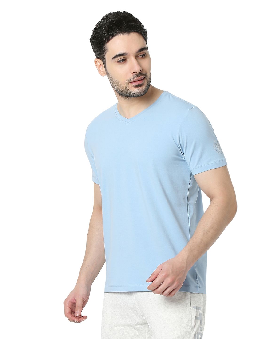 Underjeans T-Shirt Solid Blue Regular Fit