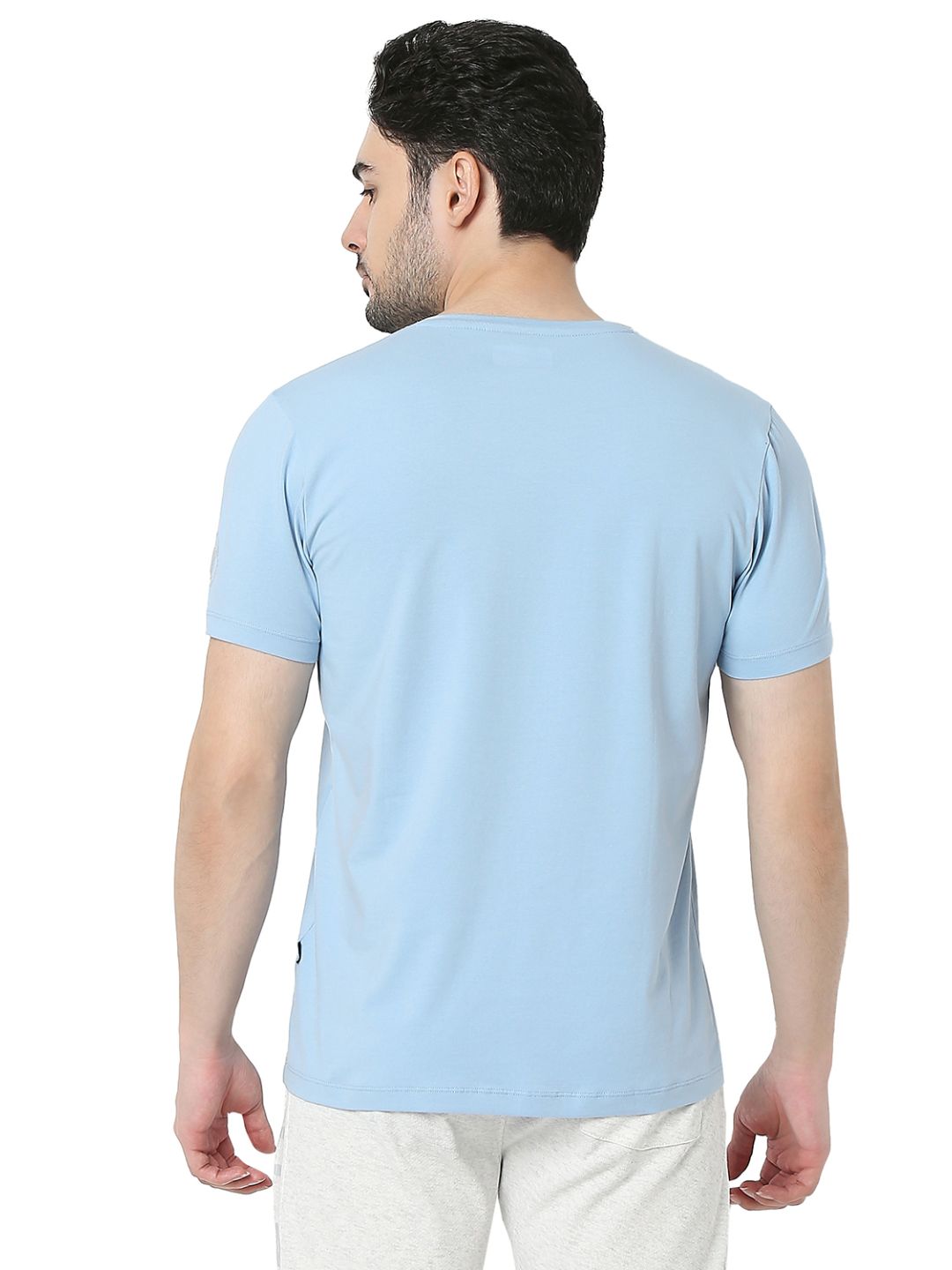 Underjeans T-Shirt Solid Blue Regular Fit