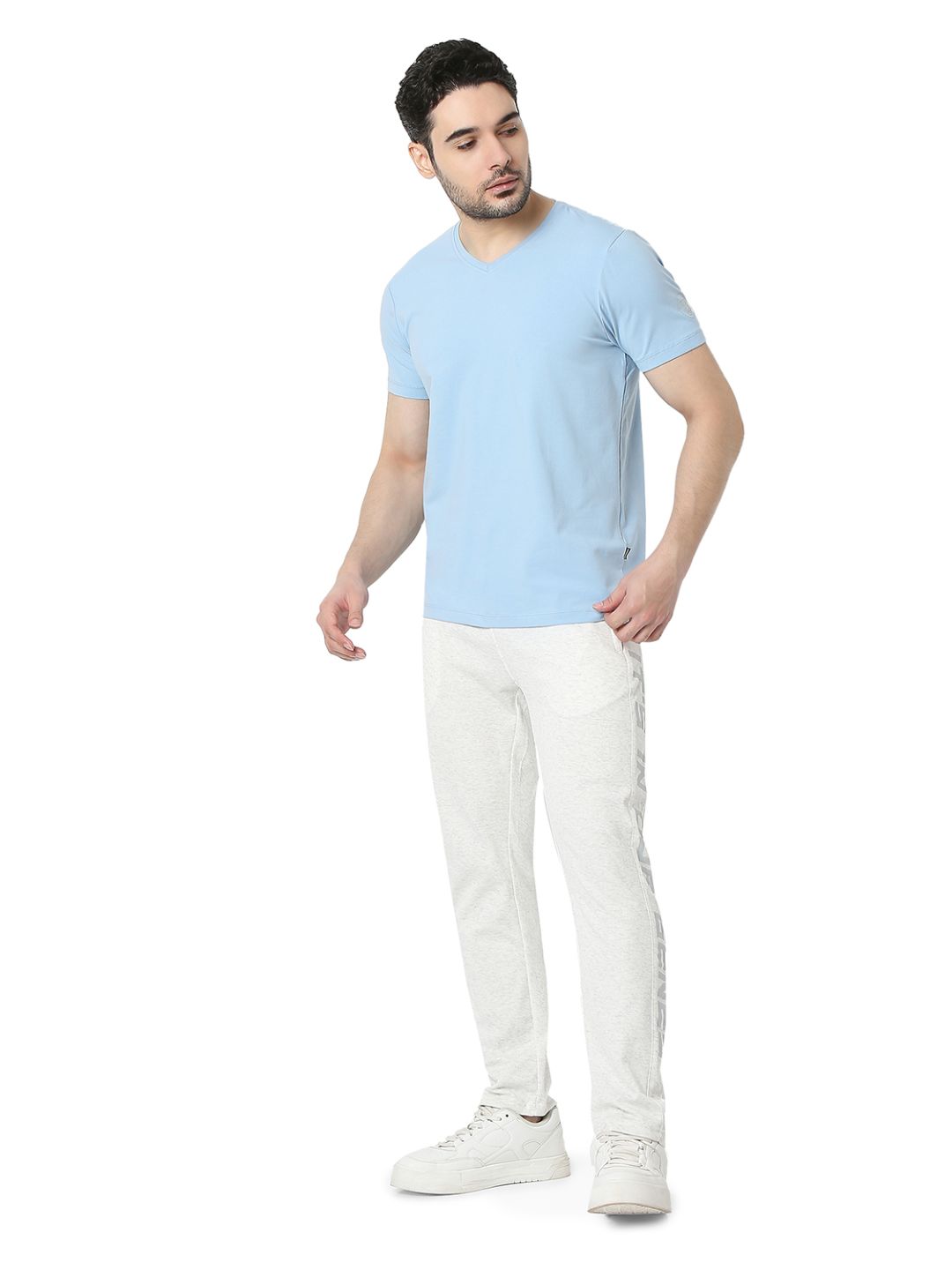 Underjeans T-Shirt Solid Blue Regular Fit