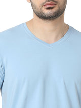 Underjeans T-Shirt Solid Blue Regular Fit