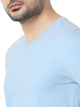 Underjeans T-Shirt Solid Blue Regular Fit