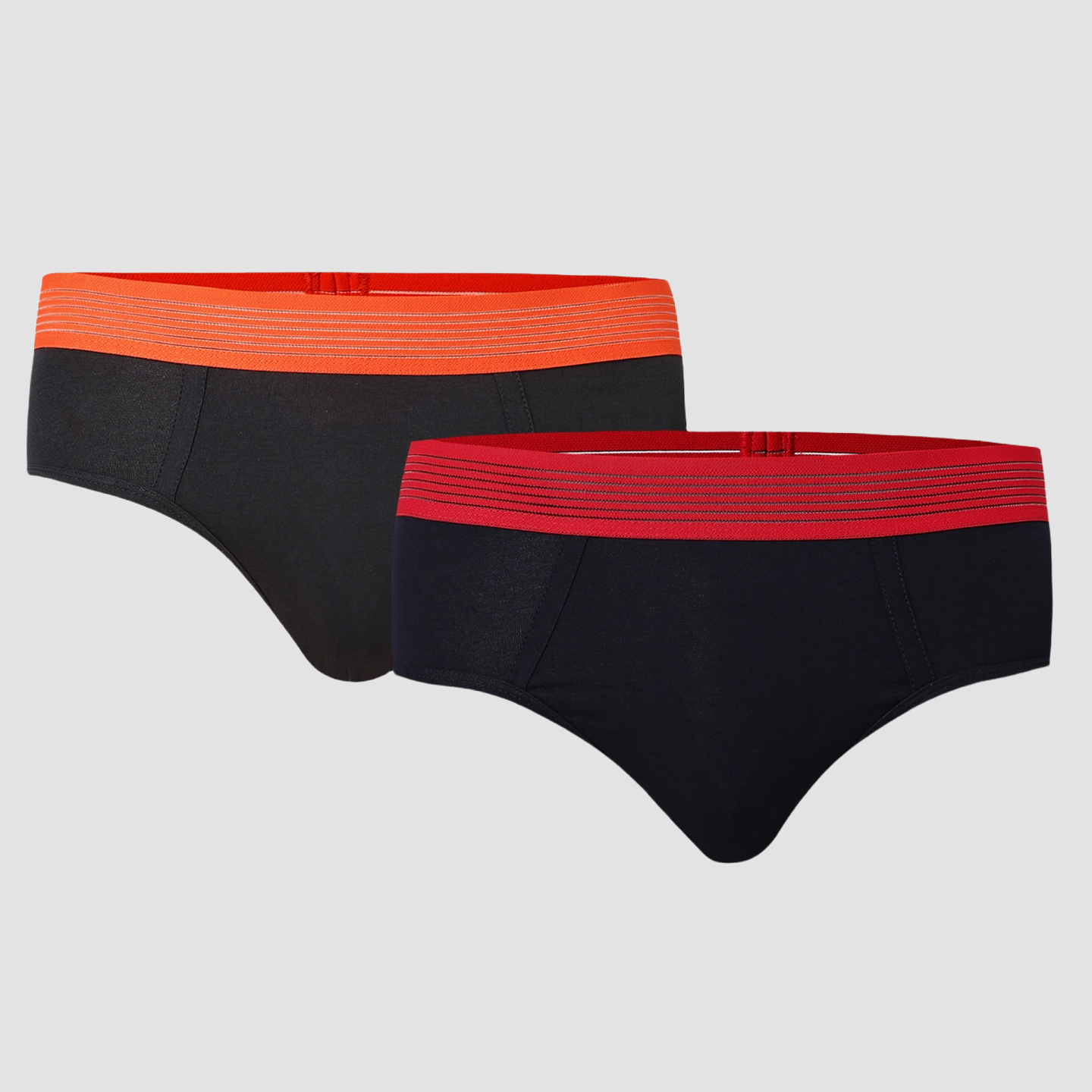 Underjeans Pack Of 2 Cotton Blend Solid Mid-Rise Briefs