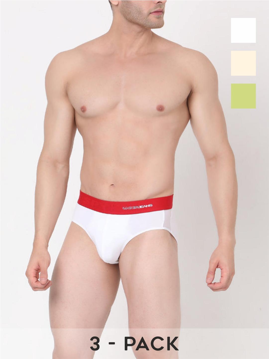 Underjeans By Spykar Cotton Blend Briefs for Men (Pack of 3)
