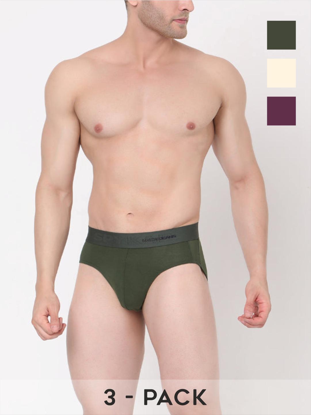 Underjeans By Spykar Cotton Blend Briefs for Men (Pack of 3)