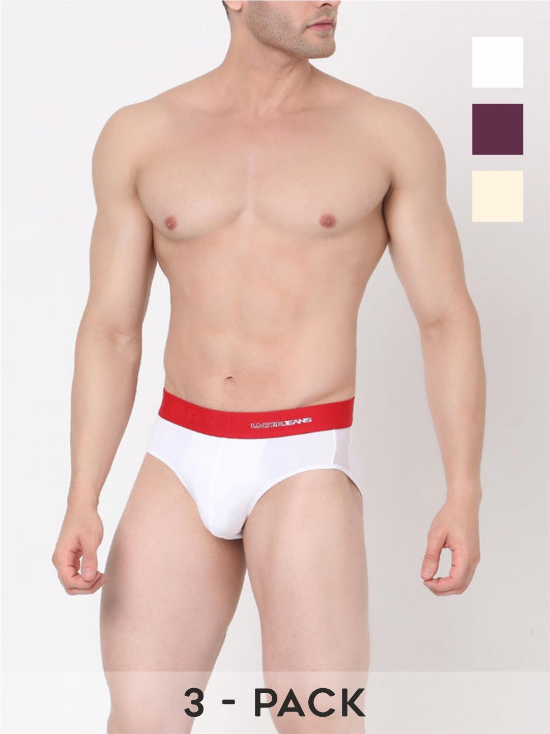 Underjeans By Spykar Cotton Blend Briefs for Men (Pack of 3)