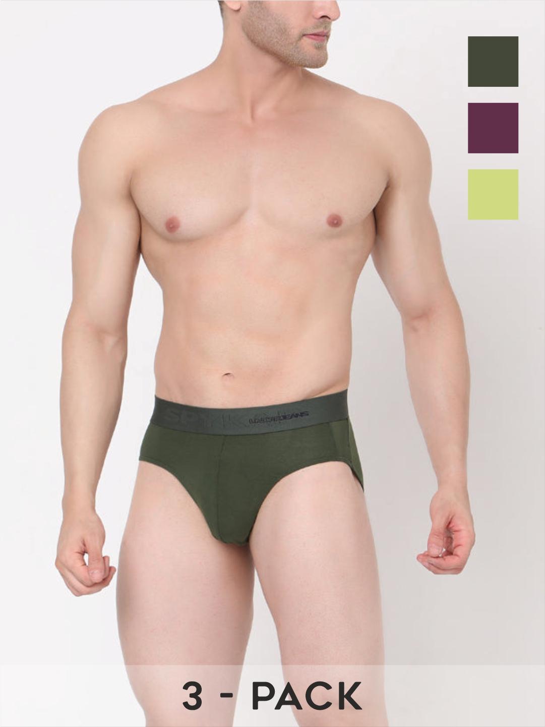 Underjeans By Spykar Cotton Blend Briefs for Men (Pack of 3)
